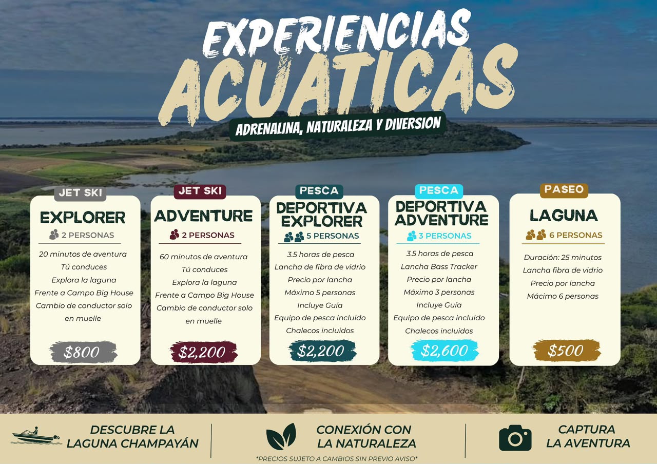 Experiencias acuáticas: jet ski, pesca y paseos